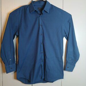 Prada Milano Men's 41/16 Dark Blue Long Sleeve Shirt (0605A3)